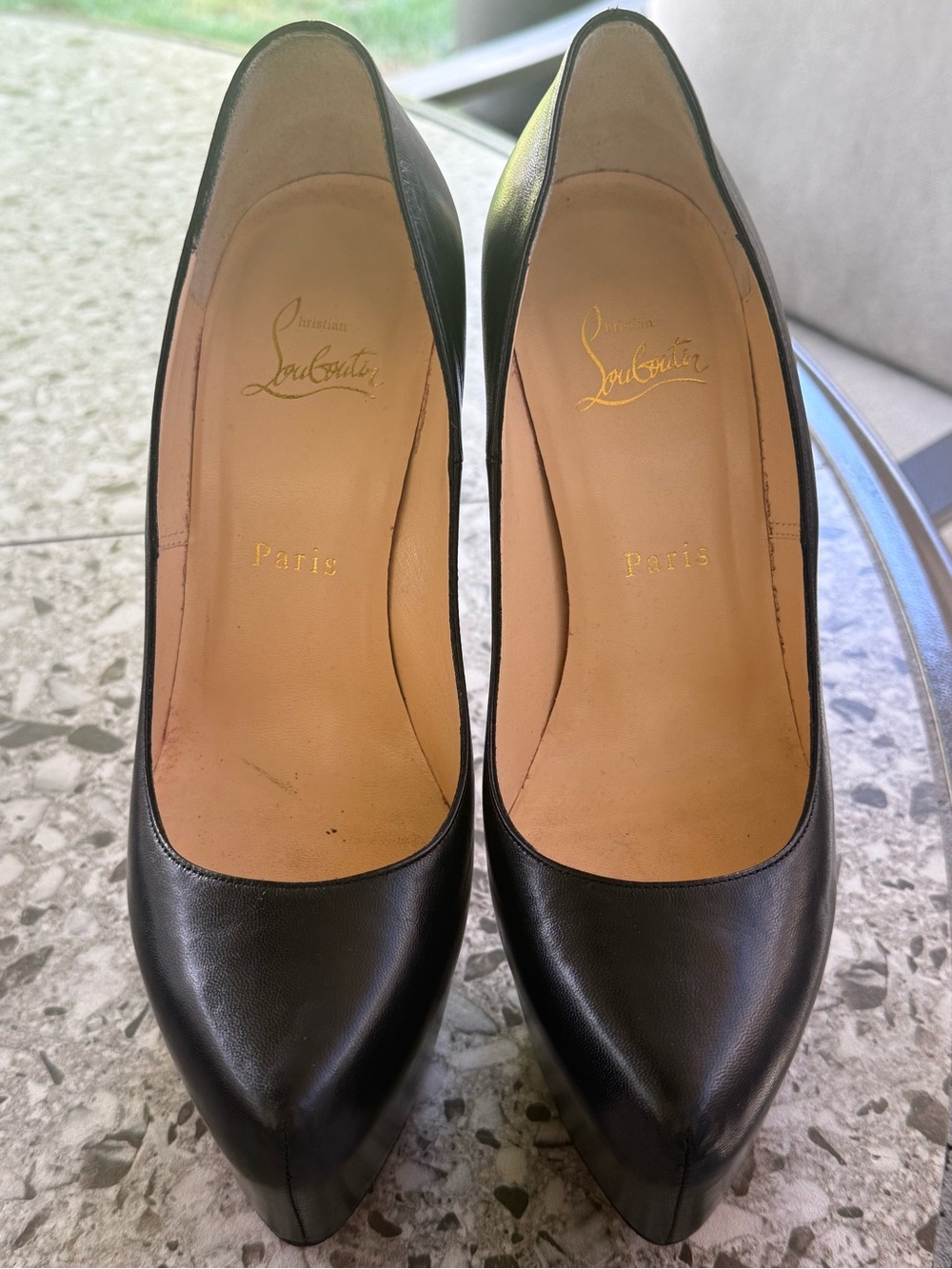 Christian Louboutin Black Leather Pumps
